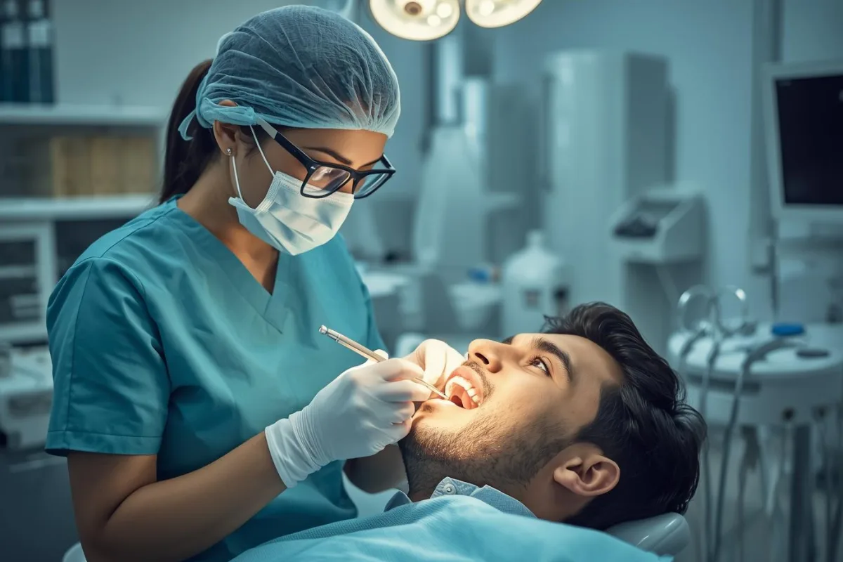 Root canal in Lucknow showing an experienced dentist performing painless treatment in a clean, advanced dental clinic